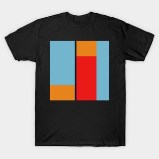 red blue and orange geometrical abstract art pattern T-Shirt